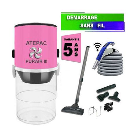 Aspirateur central type ALDES, ATEPAC PURAIR III (jusqu’à 300 m²) + set accessoires - Garantie 5 ans (1/5)