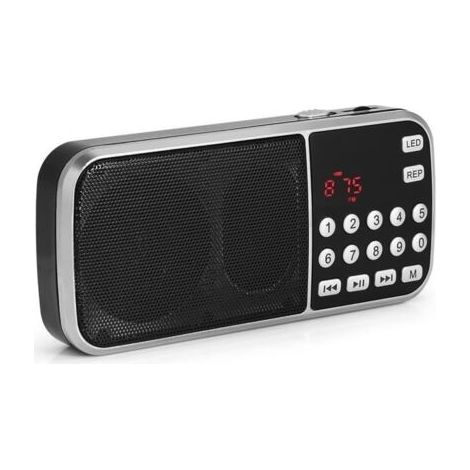 Mavis Laven Radio Portable Rechargeable USB, Radio FM TF Disque U, Lecteur de Musique MP3 avec Fontiond de Mémoire et de Lampe de (1/4)