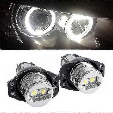 Lot de 2 ampoules LED 20 W pour phares antibrouillard, basse consommation et haute puissance, durée de vie ultra longue, avec feux de position Angel Eyes, compatibles avec BMW E90 E91 291519 (1/5)
