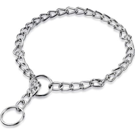 [NUNCA USADO]Collar de metal para perro, collar de cadena para perro, collar de acero para perro, collar antideslizante para pasear y entrenar mascotas, 3 mm x 55 cm (1/4)