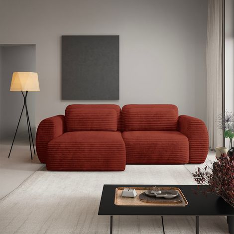 Canapé d'angle réversible et convertible 3 places avec coffre Camilla Terracotta (1/5)