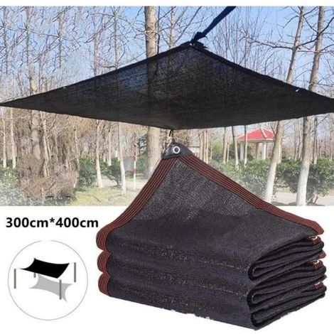Filet d'ombrage 3x4 m noir, écran brise-vue respirant anti-UV pour serre et jardin (1/5)