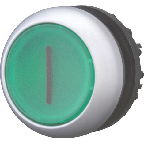 Eaton Pulsador luminoso, RMQ-Titan, enrasado, momentáneo, verde, rotulado, anillo frontal Titan, 216938