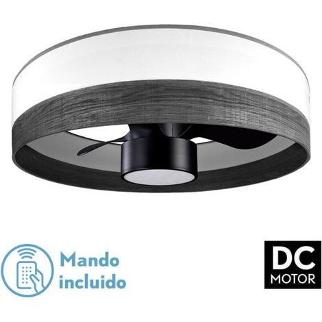 Ventilatore Olga DC 24W Bianco/Nero Legno 3 Pale 2390 lm 6 Velocità 3CCT Telecomando 70 cm (1/3)