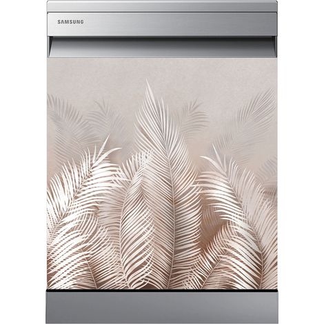 Stickers Lave vaisselle - Feuilles tropicales - 60x60 cm - Adhésif BRILLANT (1/2)