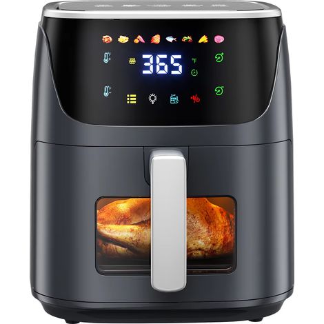 Friteuse à air chaud 7 L 1500 W, Air Fryer sans huile avec écran tactile LED, 8 programmes, hublot transparent et fonction maintien au chaud (1/5)