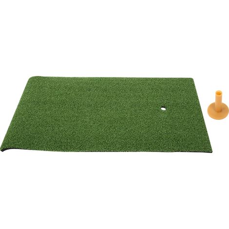 Tapis de practice de golf intérieur extérieur, tapis d'herbe d'entraînement de swing avec tee en caoutchouc (1/5)