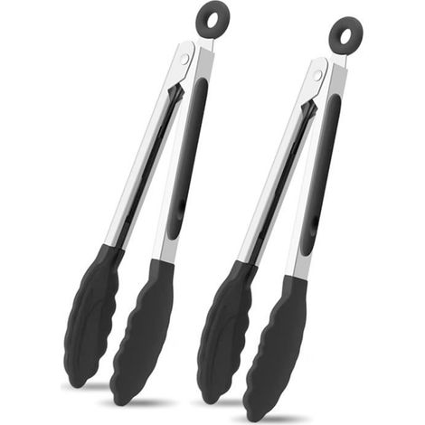 PincedeCuisine-Inox-22cm-SiliconeRésistant-Antirouille-MécanismedeVerrouillage (1/5)