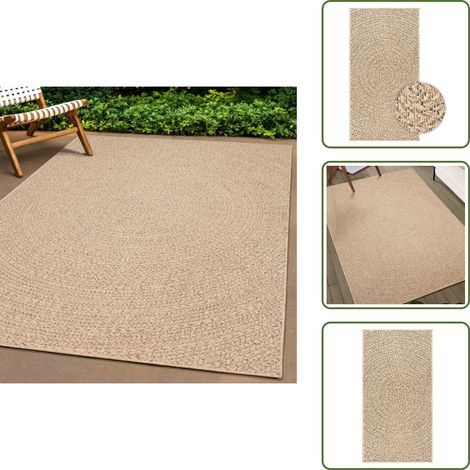 The Living Store Teppich ZIZUR 60x110 cm Jute-Optik Indoor und Outdoor - Garten