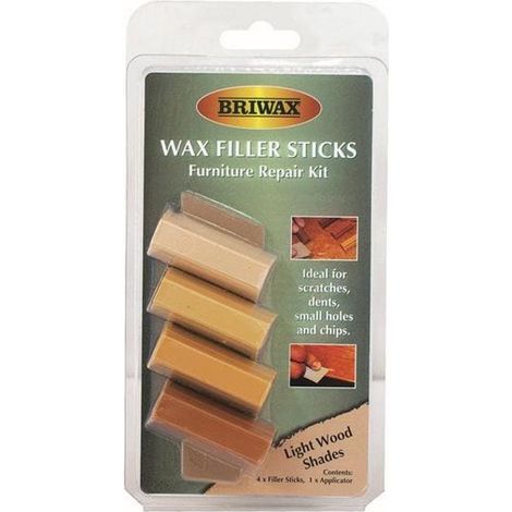 Briwax BWSWSLGT Wax Filler Sticks Light Wood Shades (Pack 4) BRWWFSL