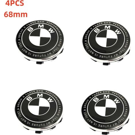 NURIA-Cache moyeu jante BMW 68mm-Enjoliveur centre roue-Convient pour le remplacement des enjoliveurs BMW-Collaboration Noir et Blanc (1/2)