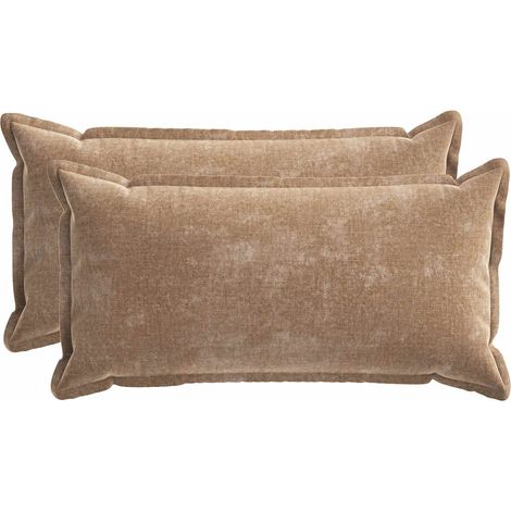 Federa 2 pz HOUTEN Marrone 40 x 80 cm Tessuto Chenille vidaXL (1/5)