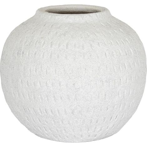 Ashen Large Round Vase - Ceramic - L23 x W23 x H20 cm - White