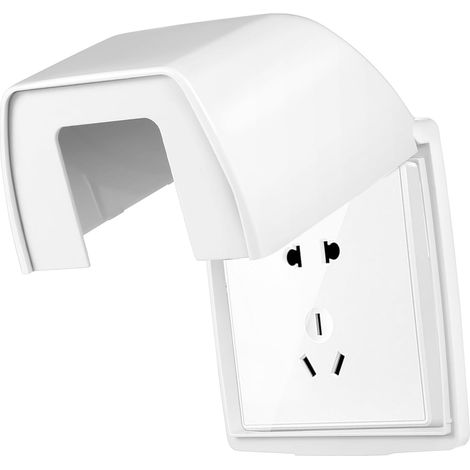 Cache-prise électrique - idéal pour la cuisine, la salle de bain et l'extérieur - 1 pièce, blanc, 86 x 92 x 45 mm