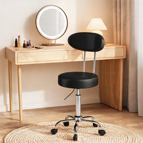 Tabouret nero en finta pelle metallo 41,5 x 35 x 100 cm (1/5)