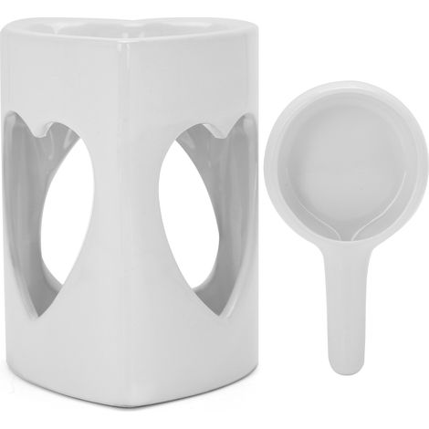 Diffuseur d'Aromathérapie en Céramique - Brûleur d'Huiles Essentielles Blanc Décoratif (1/5)