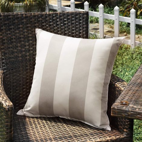 2-Pack Outdoor Waterproof Striped Pillowcases, Decorative Pillowcases, Modern Garden Cushion Covers, Suitable for Patio/Tent/Balcony/Sofa, 45x45cm, Grey (1/5)