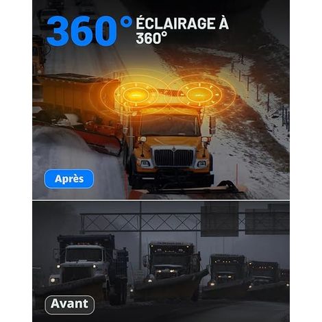 LED Strobe Light LED Beacon Strobe Beacon Switch 12 Flash Modes Amber for Agricultural Vehicles Trucks Forklifts (1/2)
