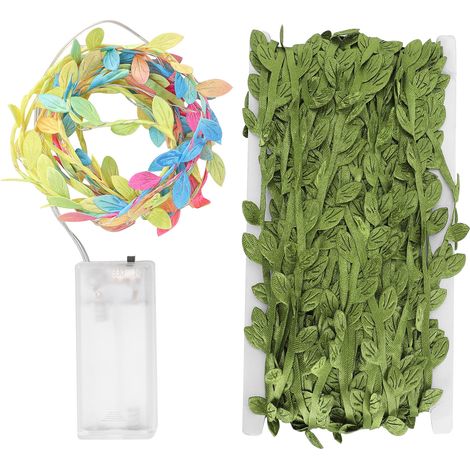 Guirlande lumineuse LED artificielle en lierre vert pour décoration de mariage et fête (1/5)