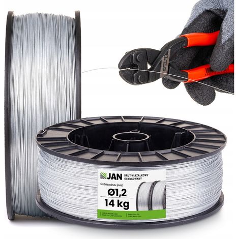 Fil de ligature souple galvanisé pour jardin, diamètre 1,2 mm, bobine de 14 kg