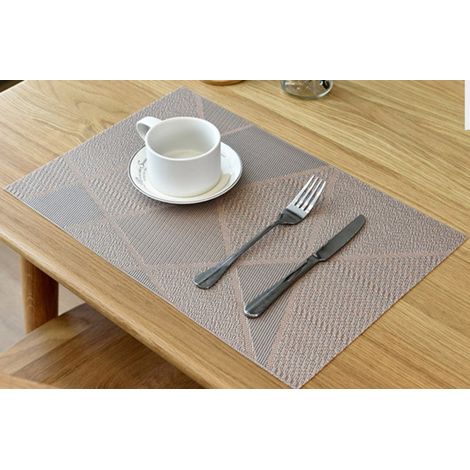 Sets de table élégants 45 x 30 cm pour le dîner, le déjeuner et le petit-déjeuner - Lot de 6 - Lavables, résistants à la chaleur, antidérapants et antitaches, pour la cuisine et la salle à manger, cou (1/5)