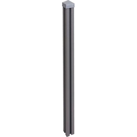 WPC-Pfosten Savoie-WPC-Zaun, Pfeiler Pfahl, Stecksystem 240cm, grau