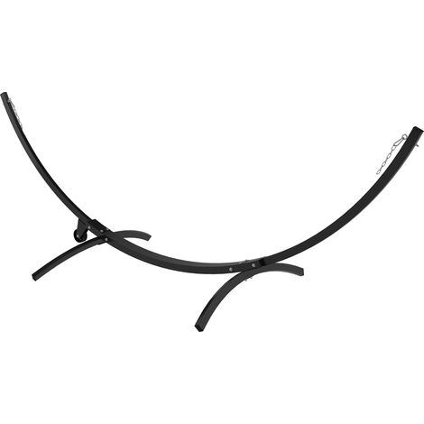 Metallenes Hängemattengestell mit Rollen, Hängemattenfuß, max. Belastung 150 kg, Ketten, Haken, 337 x 118 x 118 cm, schwarz