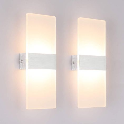 (Warmweiß 3000K) 2er-Pack LED-Wandleuchte für den Innenbereich, 12W LED-Wandlampe Crea (1/5)