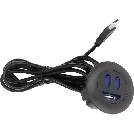 Prise de charge USB 5 V avec câble d'alimentation de 2,5 m et installation intégrée pour la maison, le lit, le canapé ou le fauteuil. (1/5)