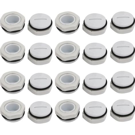 sourcing map PG11 Nylon Filetage mâle Presse-étoupe Vis Fin Cap Couverture Gris 20pcs (1/3)