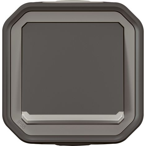Legrand - Poussoir NO lumineux Plexo complet saillie - anthracite