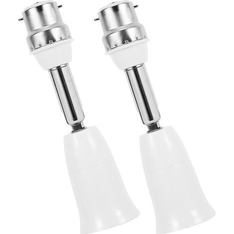 Set mit 2 Verlängerungskabeln für B22- auf E27-Fassung, 114 cm, verstellbare Lampenfassung, vertikal 90° und horizontal 360°, 110–250 V, 150 W, Steckeradapter für elektrische Beleuchtung