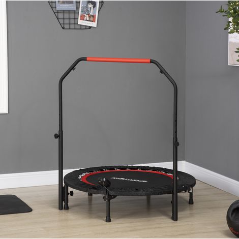 Mini trampolino fitness 102 cm con maniglia regolabile e monitor LCD, nero OKMYHOME (1/5)