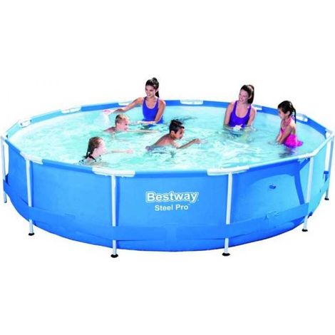 Bestway – Piscine tubulaire Steel-Pro 366 – Tritech pvc-polyester 3 couches – Structure acier anti-corrosion – 366x76 cm – Contenance 6473L