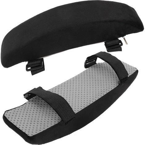 Housses D'accoudoirs pour Chaises de Bureau en Mousse Haute Densité Antidérapante, Coussinets Confortables et Résistants pour Fauteuils de Bureau et Gaming en Noir (1/5)
