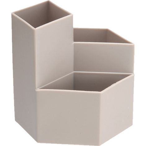 Support Pinceaux Maquillage - Rangement Cosmétiques En Plastique - 3 Compartiments Pour Salle De Bain - Organisateur Bureau - Lot De 1 (1/5)