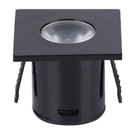 Optonica – Mini spot LED encastrable 1W 90° carré noir – Blanc chaud 2300K – Installation facile dans espaces réduits – Éclairage précis pour intérieur moderne