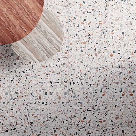 Eiffel Art Construction – Carrelage sol et mur en grès cérame 18,6x18,6 cm – Multicolore terrazzo – Finition mate – Surface couverte 0,45 m² par boîte