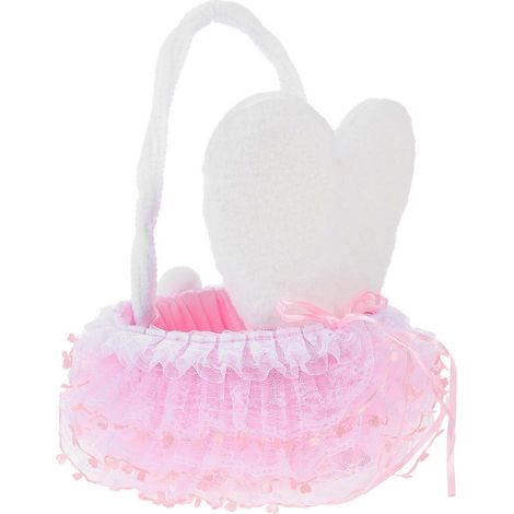 Panier à main en forme d'oreilles de lapin de Pâques, idéal pour le rangement, 1 pièce, rose. (1/5)
