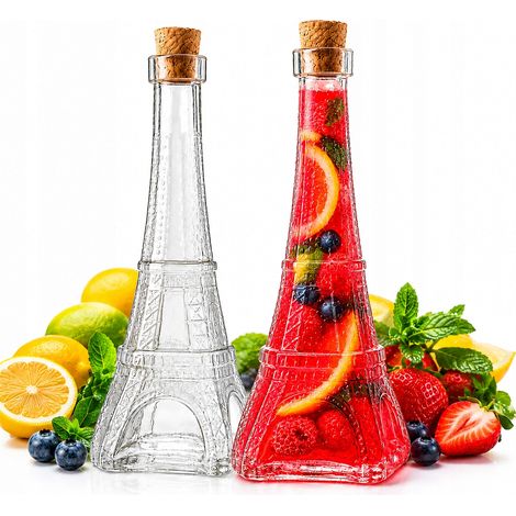 Bottiglia in vetro Paris Tower da 350 ml per alcolici, liquori, vino, ideale come regalo. (1/5)