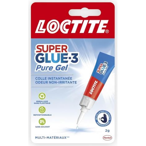 Colle cyanoacrylate - LOCTITE - SUPERGLUE-3P - Gel pur - Tube de 2 g