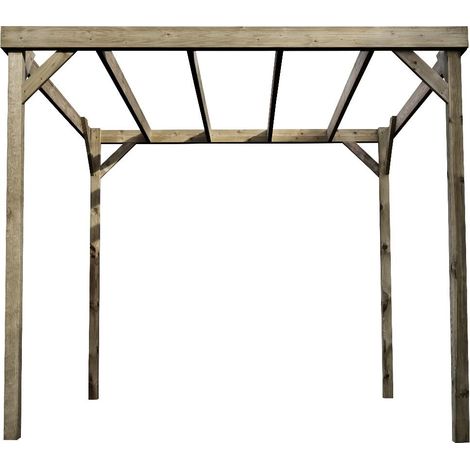 Box pergola, wooden diy kit , 2.4m x 3m (Rustic brown finish)