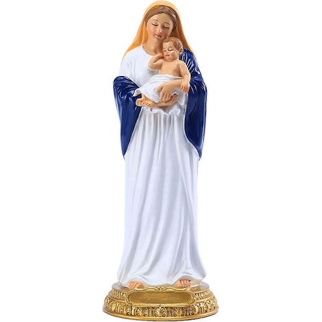 Religiöse Harzstatue Jungfrau Maria mit Baby, stehende Figur, kreative Dekoration für katholische Kirchen, religiöse Dekoration