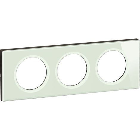 Legrand - Plaque de finition Céliane 3 postes - Verre Opale Blanc (1/2)