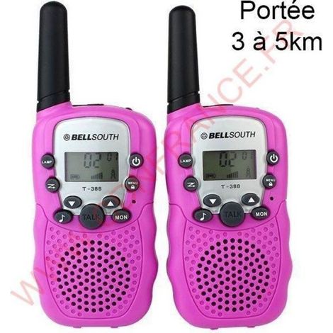 Talkie-walkie - - Modèle Rose - 22 canaux - Portée 3 à 5 km - Écran LCD (1/4)