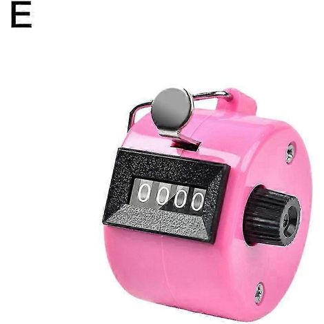 (Lot de 3 roses) Compteur mécanique portatif à 4 chiffres pour le golf, avec clic pour compter les doigts.