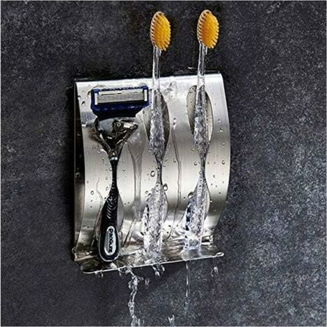 Support de Brosse à Dents Porte-Brosse à Dents en Acier Inoxydable Fixation Mural-Fei Yu