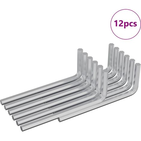 vidaXL Clé hexagonale 12 pcs Argenté 22 x 66 mm Acier