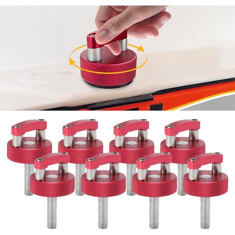 8 jeux de vis à ailettes à dégagement rapide - fixations en aluminium usiné avec anneaux en D intégrés (1/5)