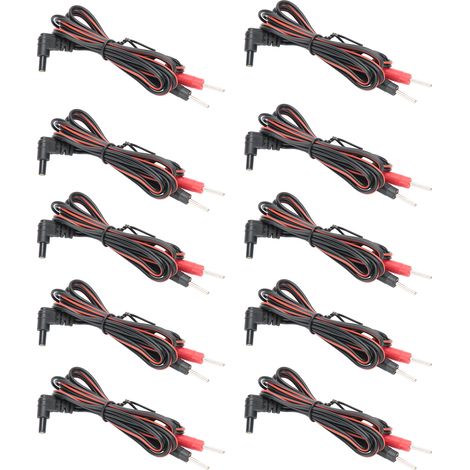 10 pièces/sachet de câbles d'électrodes à 2 broches de 2,35 mm et 1,2 m pour appareil TENS de physiothérapie (1/5)